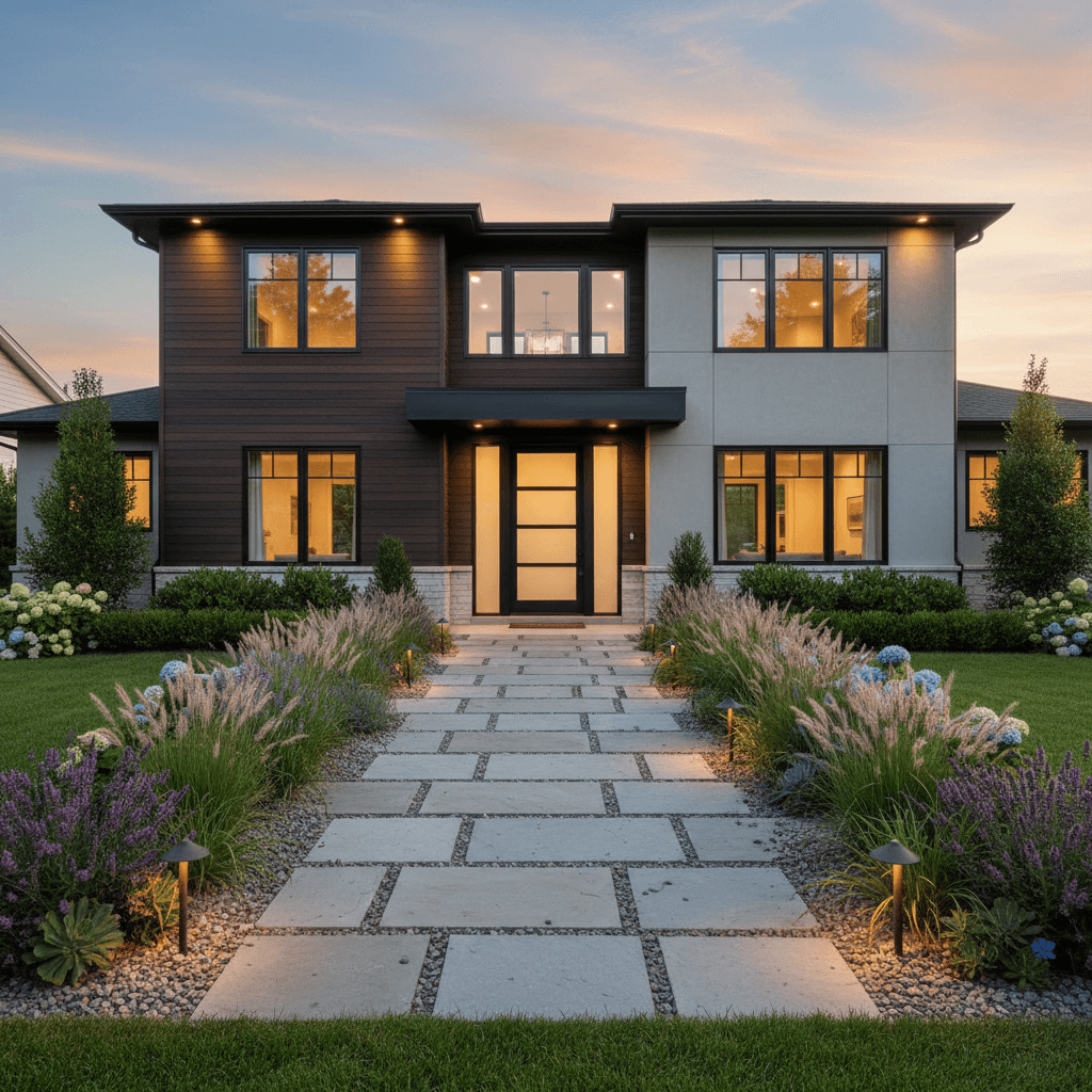 Stone walkway installation